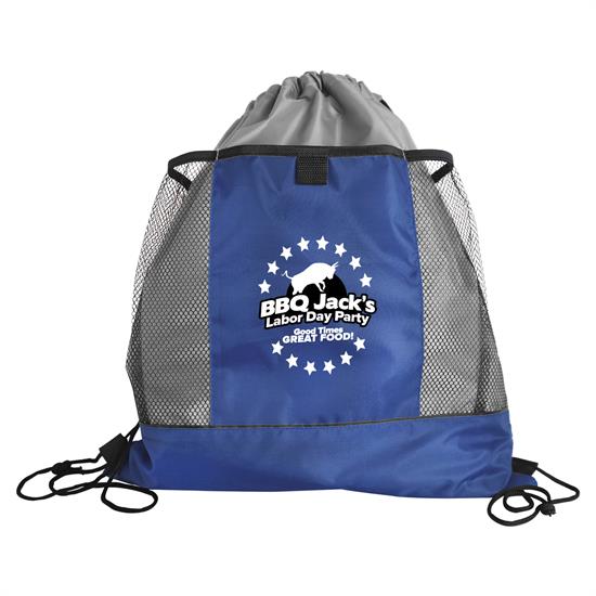 DS18M - The Sportster - Drawstring Bags with Mesh Pockets